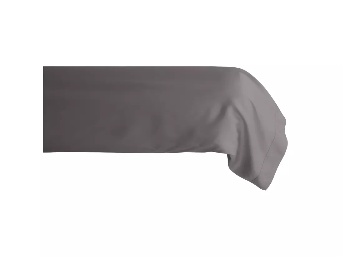 Taie De Traversin Percale Pur Coton 80 Fils/cm² Vent Du Sud - Ardoise - 43 X 190 Cm