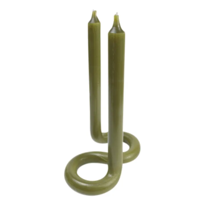 Lex Pott Bougie torsadée TWIST | Vert