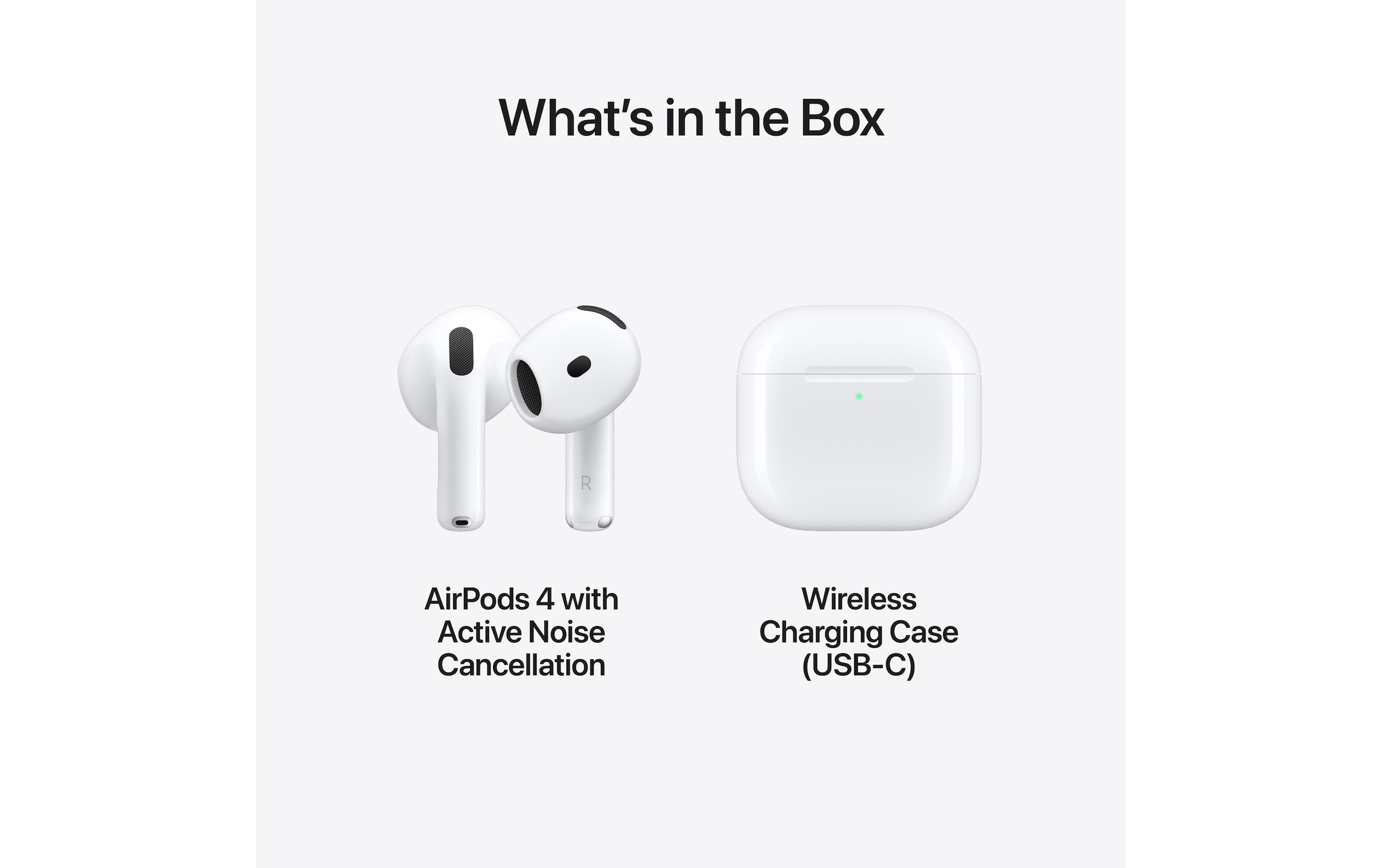 Apple In-Ear-Kopfhörer »AirPods 4 ANC USB-C & MagSafe« Bluetooth Active Noise Cancelling (ANC) | Transparenzmodus | integrierte Steuerung für Anrufe und Musik | kompatibel mit Siri