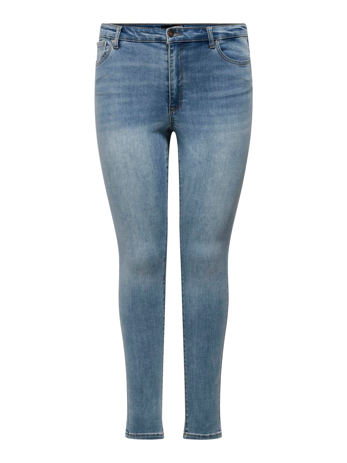 CARROSE Hohe Taille Skinny Fit Jeans Light Blue Denim