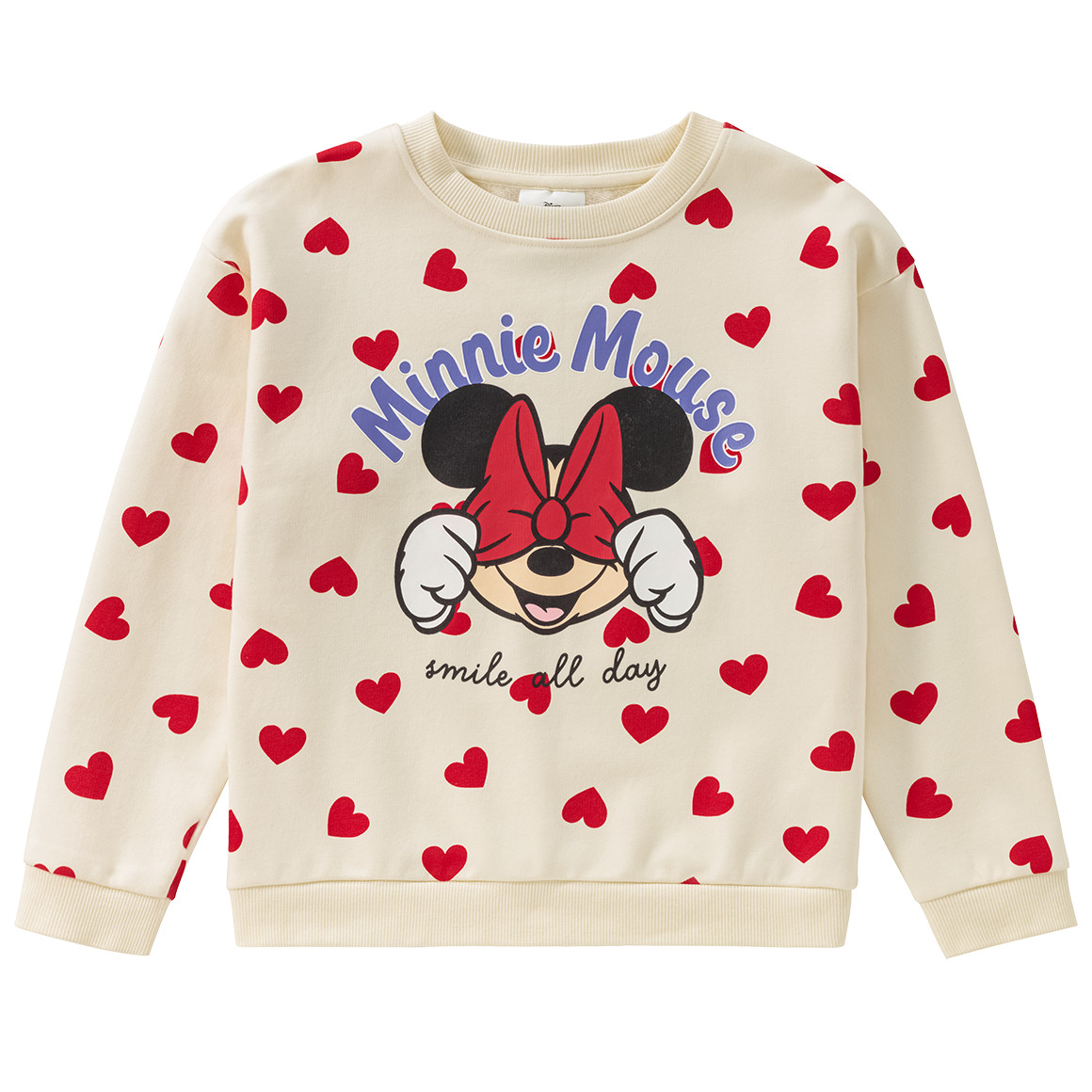 Topolino Minnie Maus Sweatshirt mit großem Print rot / creme