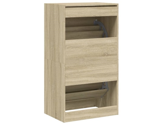 VIDAXL - Armoire à chaussures 2 tiroirs rabattables chêne sonoma