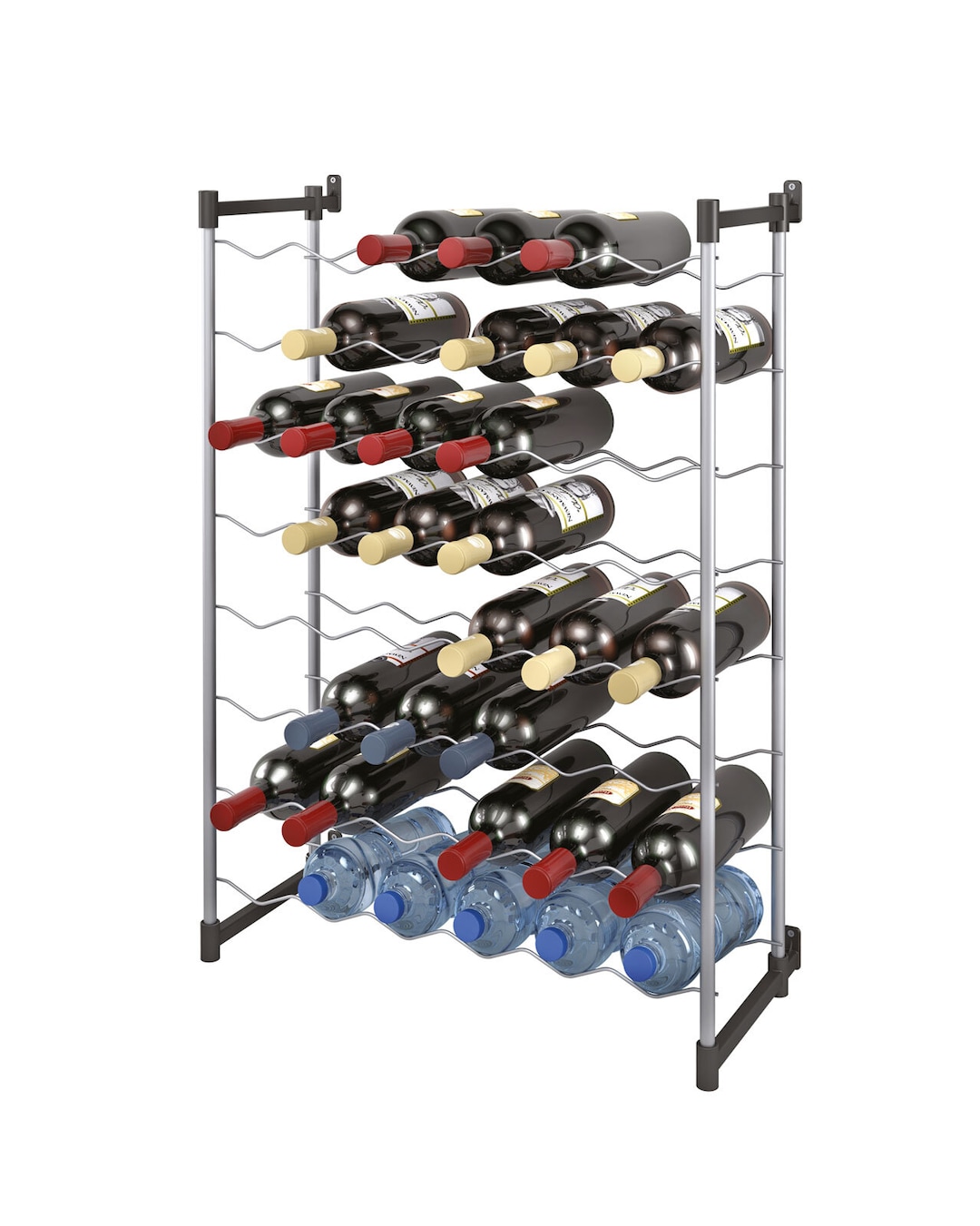 metaltex Flaschenregal Merlot silber, plastifiziert