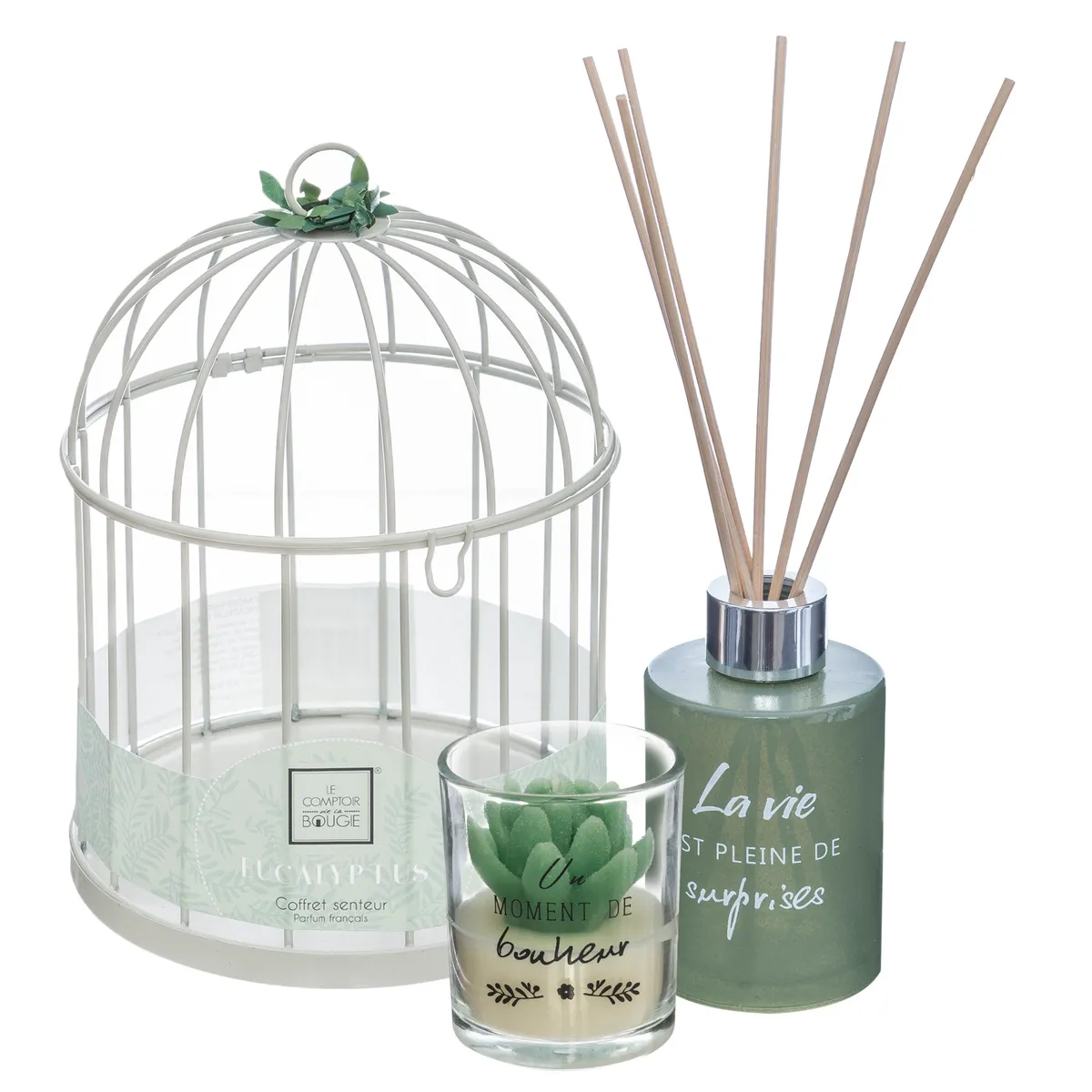 Atmosphera, Createur D'Interieur Cage Diffuseur et Bougie Lola - Vert