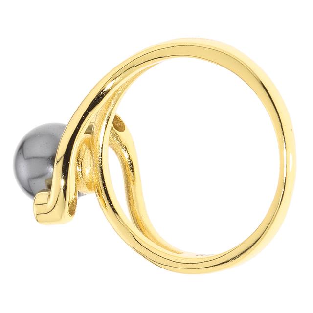 Croisé-Ring, Muschelkernperle, Zirkonia, Silber 925