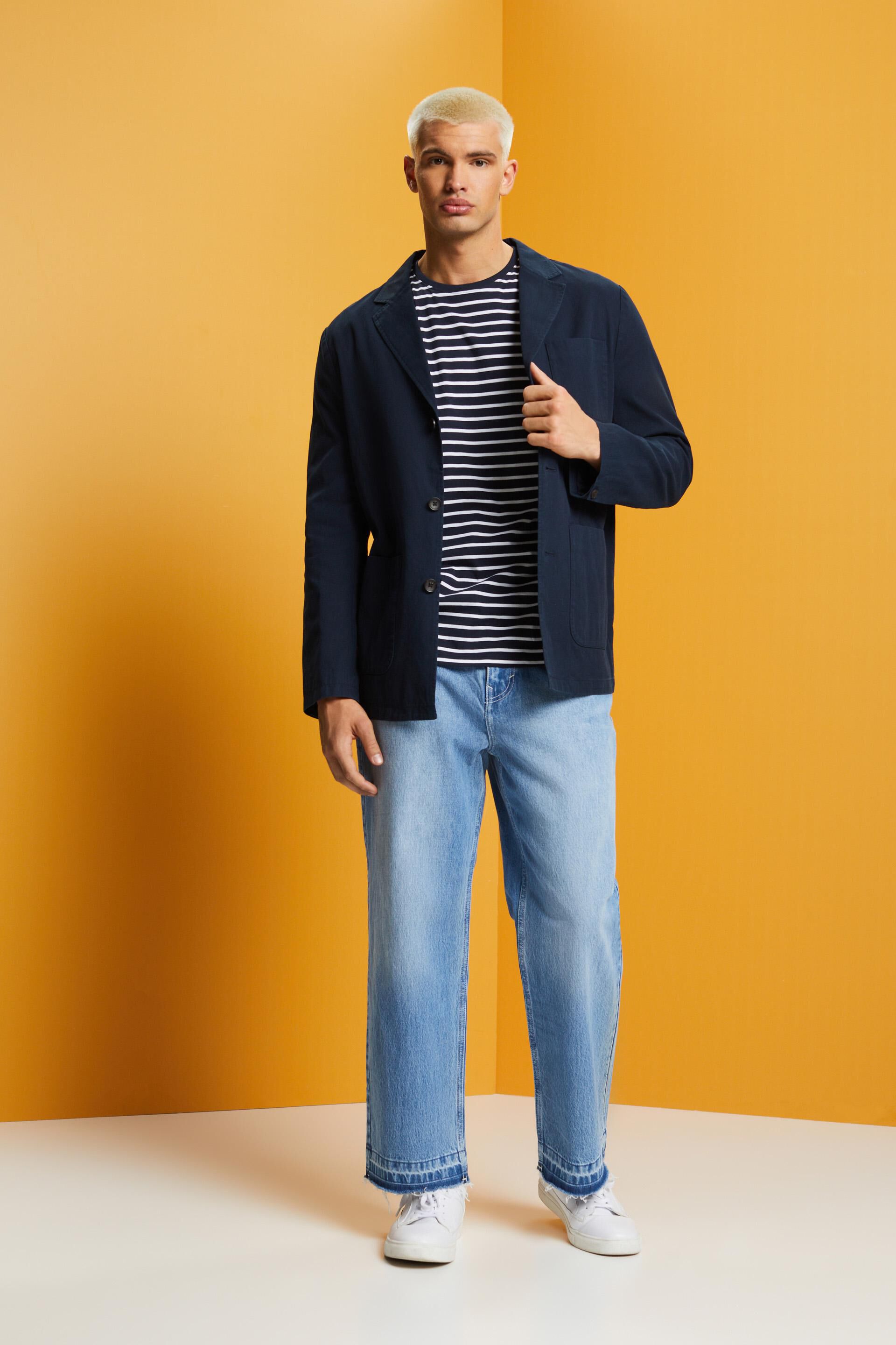 Veste style blazer en twill de coton