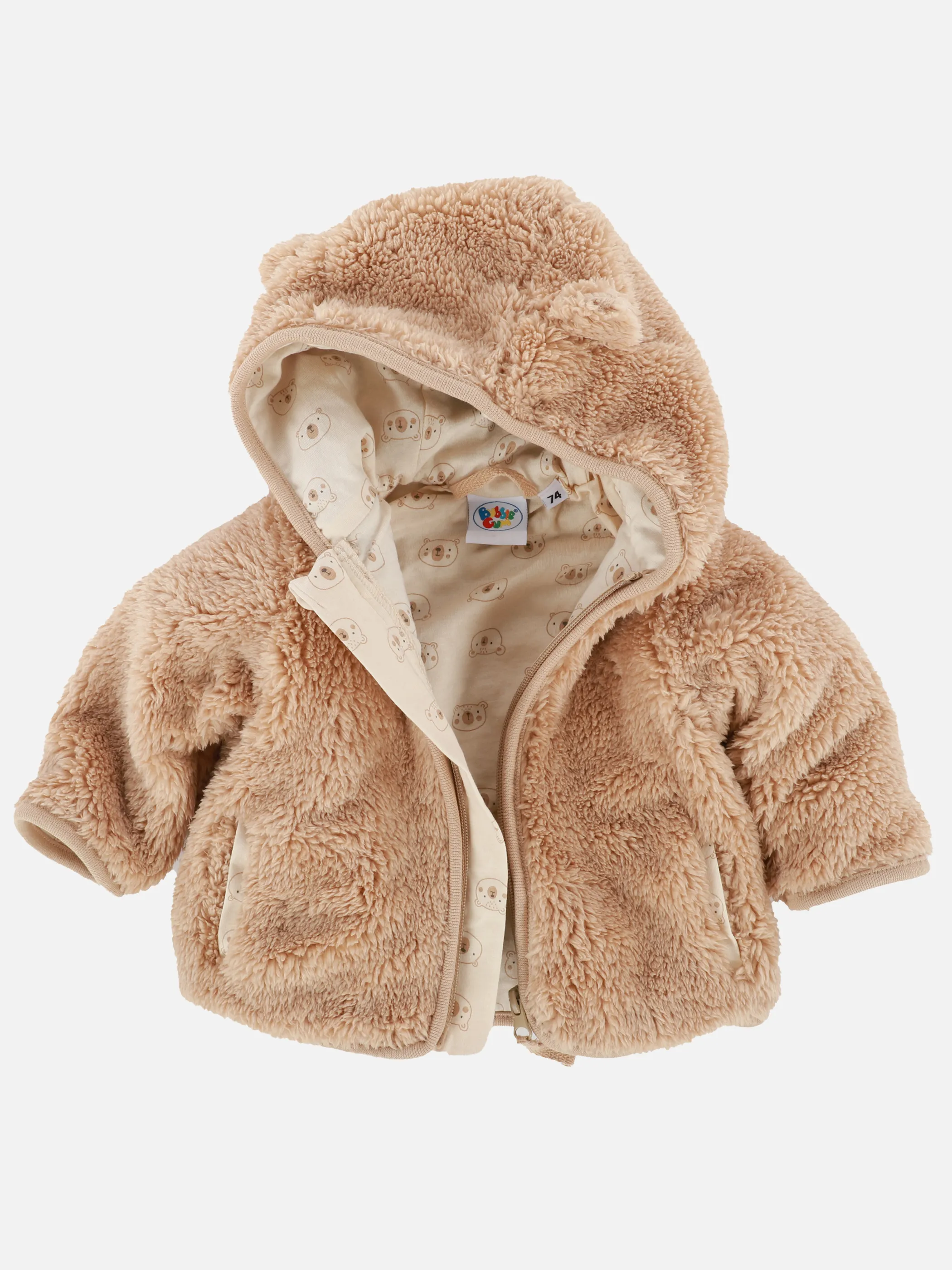 Baby Kuscheljacke mit Kapuze und angesetzten Öhrchen