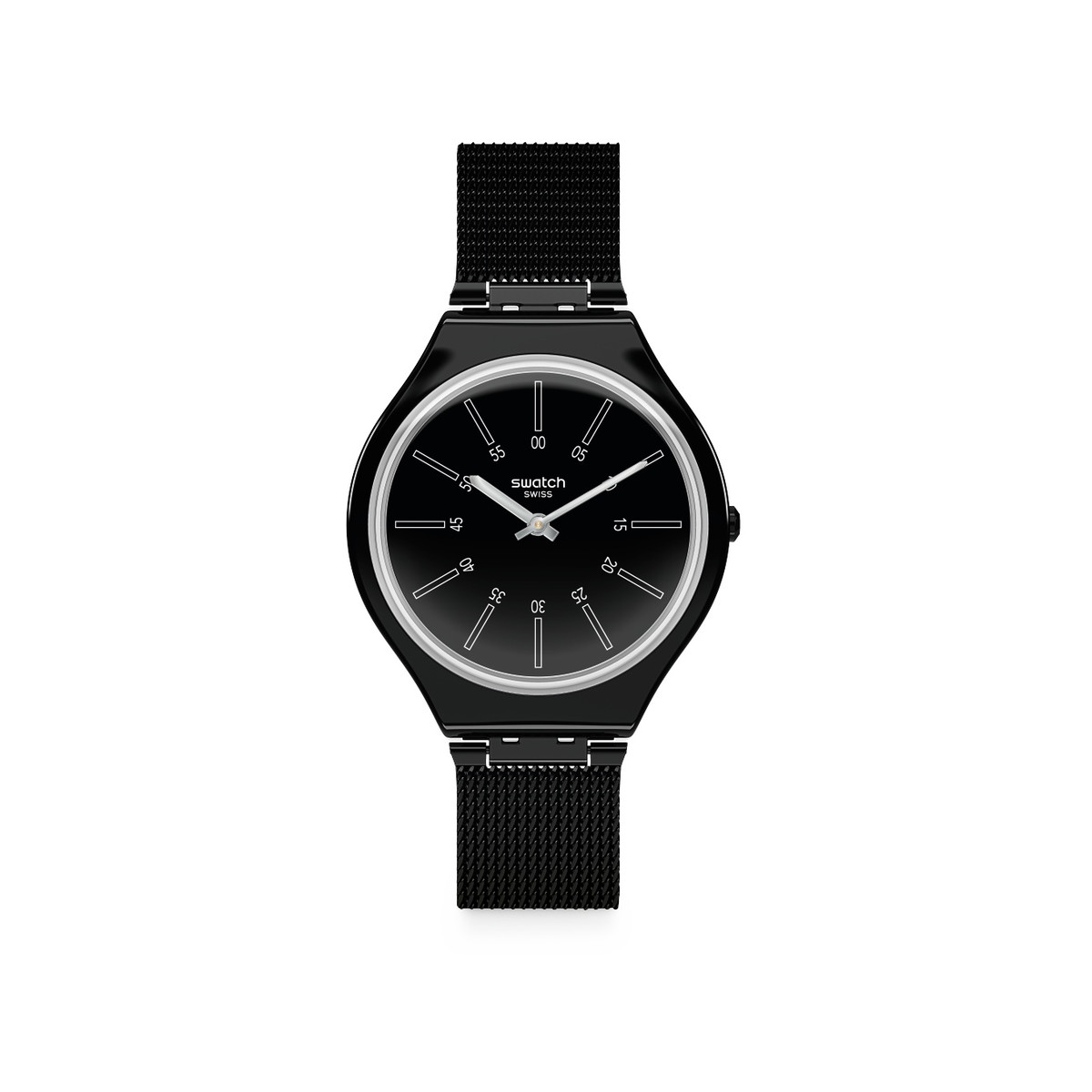 Montre Swatch homme plastique acier noir