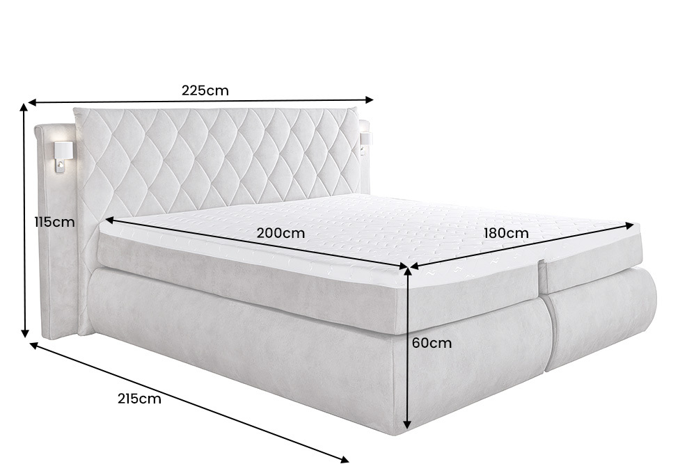 Design Boxspringbett PALAZZO 180x200cm schwarz inkl. Stauraum Matratze Topper