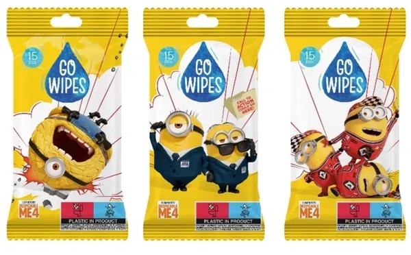 EURUS OTHERS GoWipes Minions vådservietter - blandede mønstre 1 stk. 15 stk