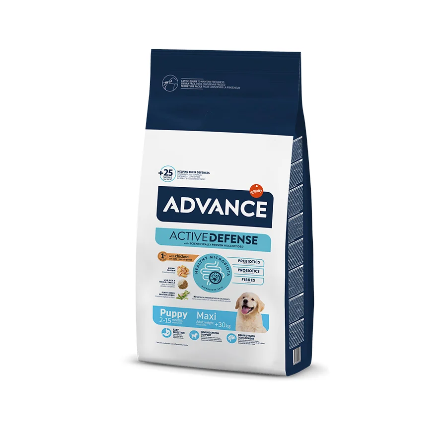 Ração para cães Advance Active Defense Maxi Puppy, 3 kg, sabor Frango e Arroz