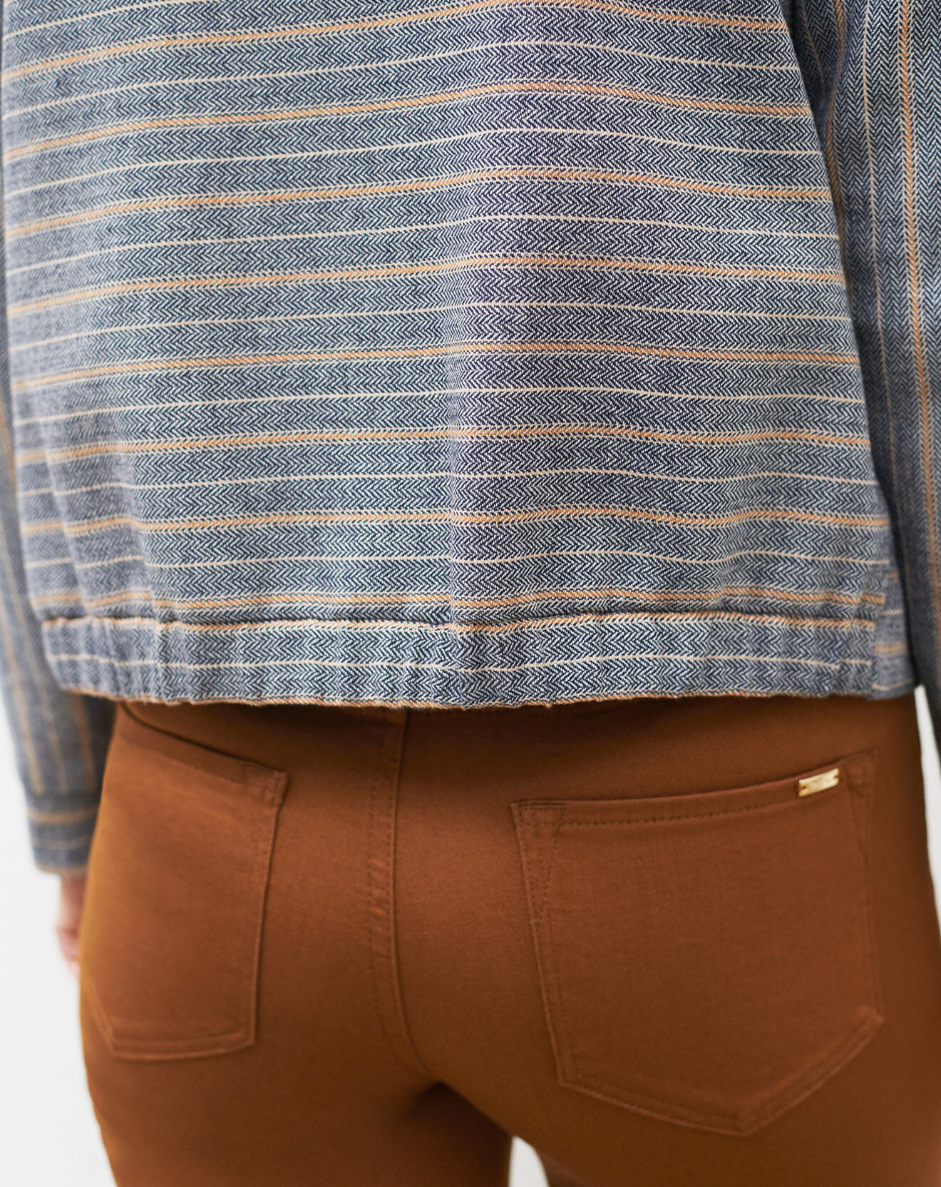 Caroll Veste en Laine mélangée Danila rayée bleu marine