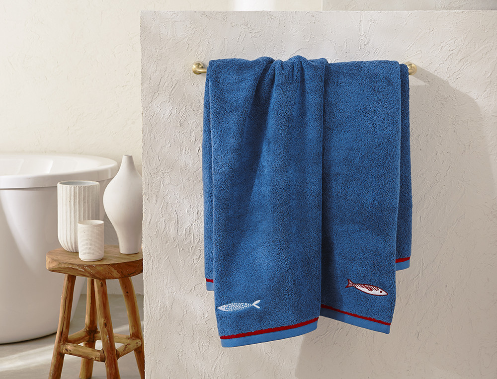 Drap de bain-Du côté de Belle-Île brodé