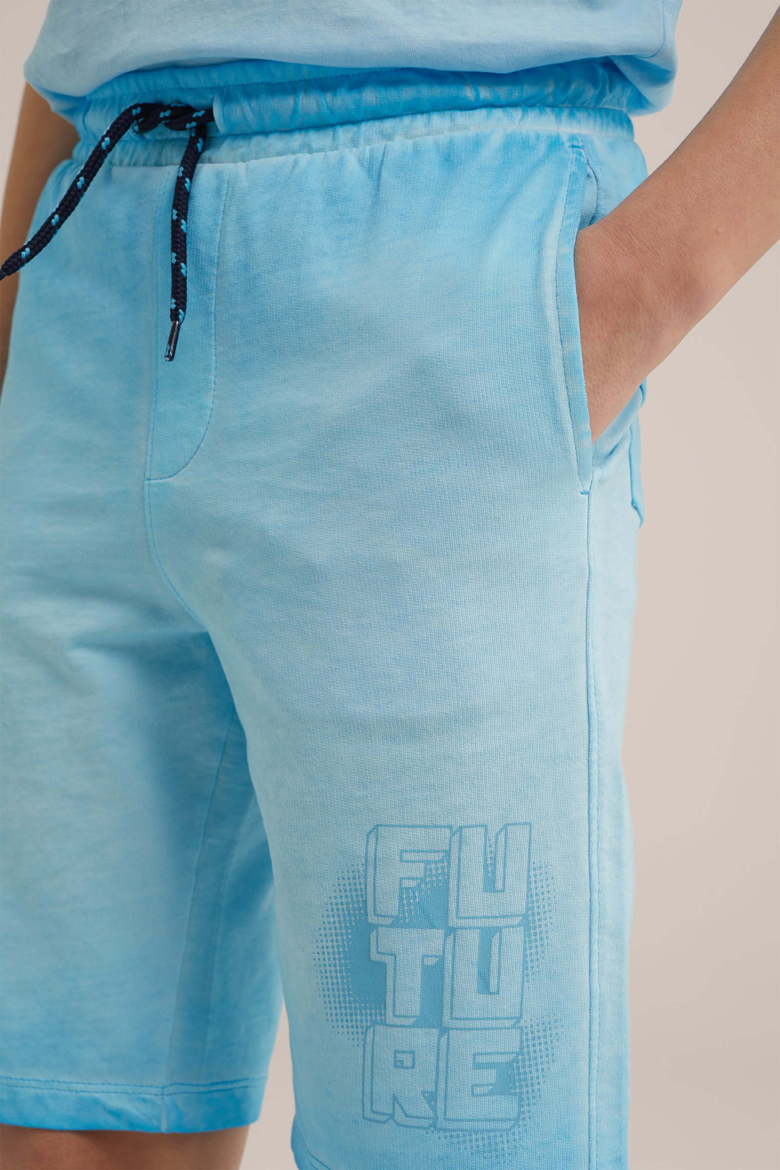 Jongens sweatshort met dessin WE Fashion Lichtblauw