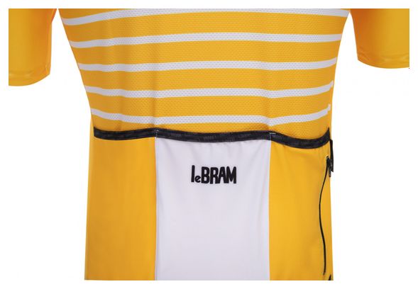 Maillot Manches Courtes LeBram Ventoux Jaune Coupe Ajustée