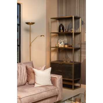 Lucide vloerlamp Zenith messing dimbaar