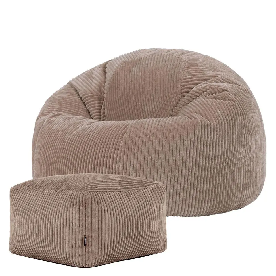icon Zitzak en Poef Kingston - Corduroy Zitzak - Mokka