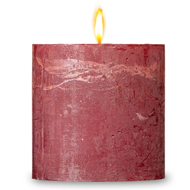 Blokker Rustieke Cilinderkaars - 10x10 cm - Rood