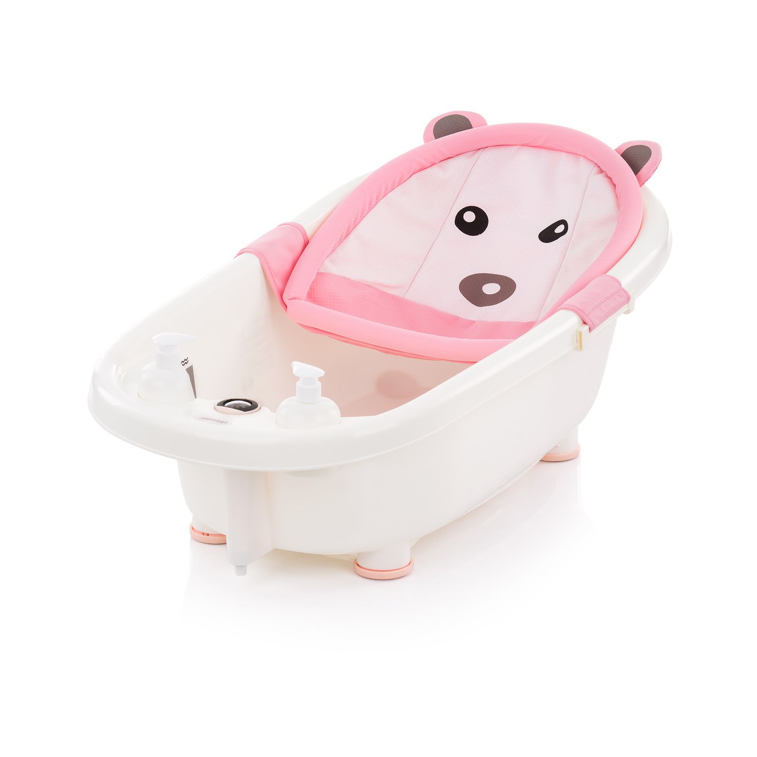 Chipolino Baby Badewannen Netz Bär, Badewanneneinsatz Kunststoff-Clips ab Geburt rosa