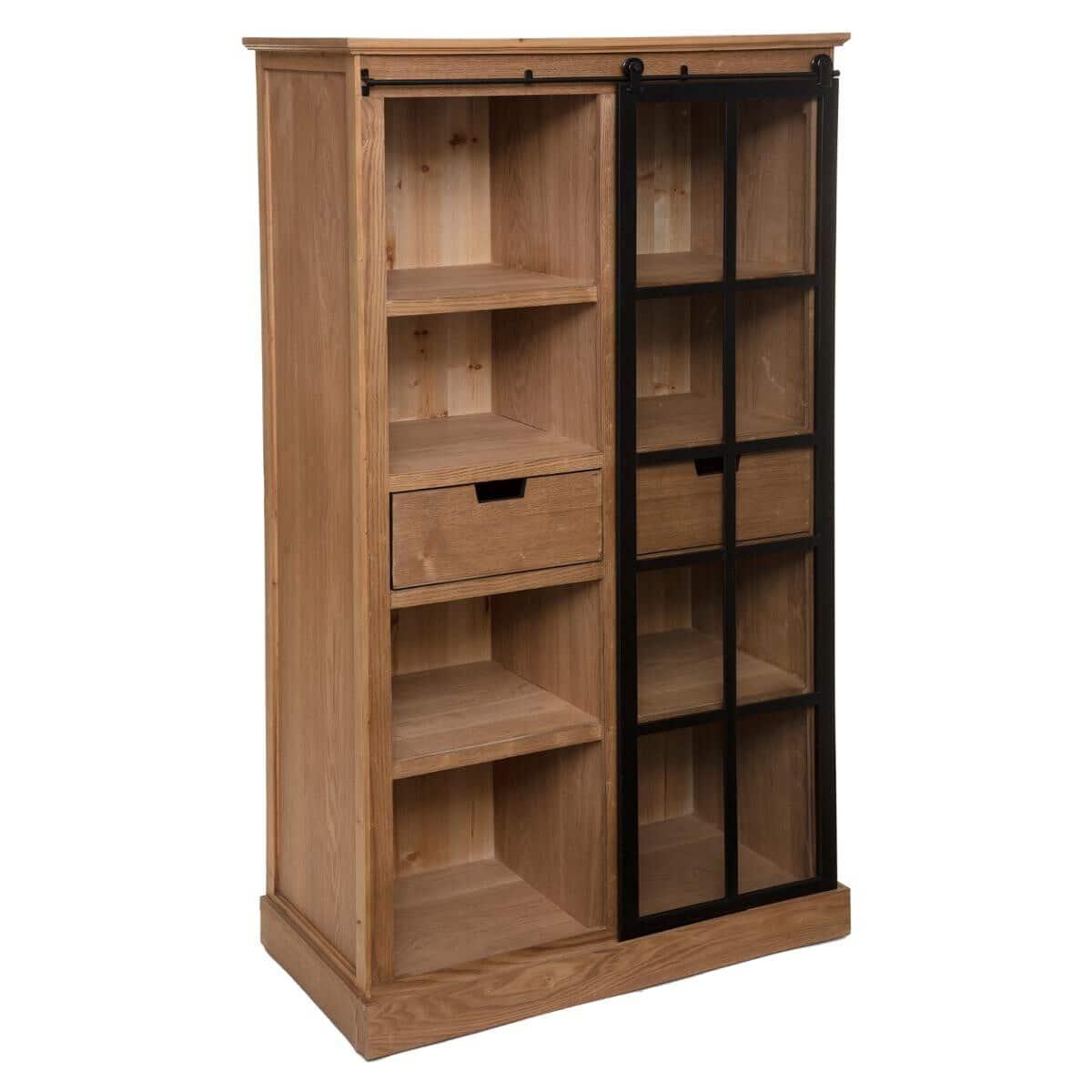 VITRINE BIBLIOTHEQUE 2 TIROIRS DANIK