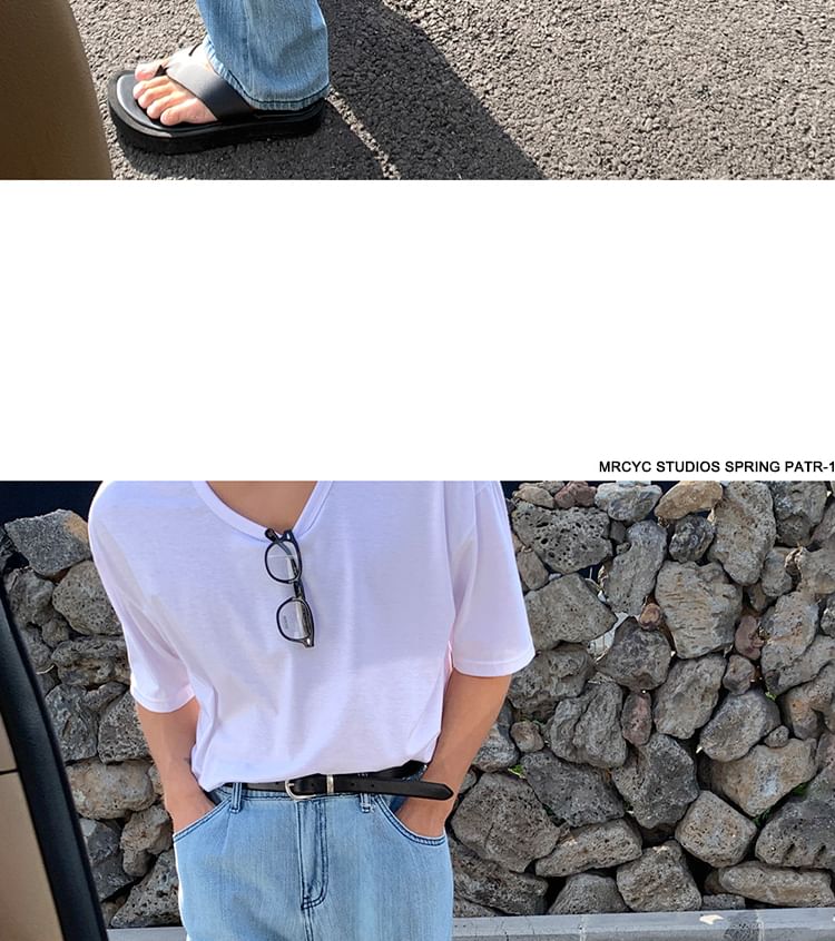 MRCYC - High Waist Washed Wide Leg Jeans