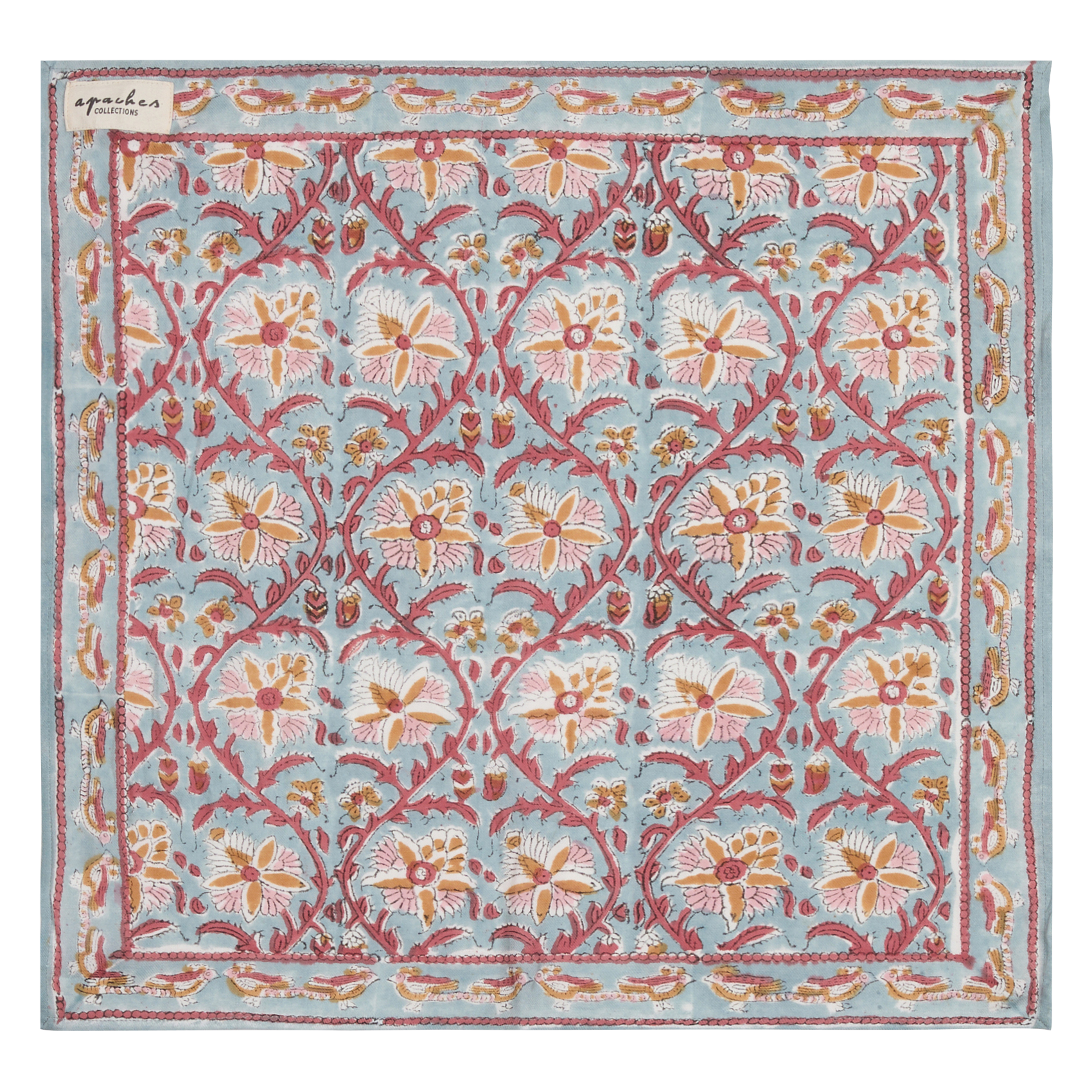 MANIKA - Foulard en coton imprimé | Bleu