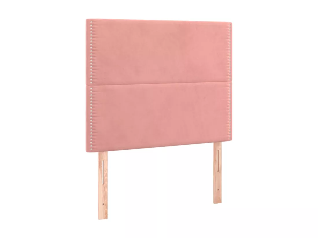 Sommier tapissier avec matelas et LED Rose 90x190 cm Velours