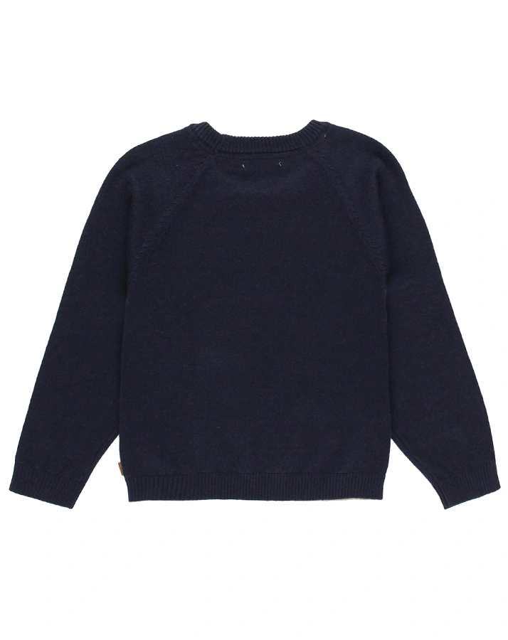Strick-Pullover STRIPES in marine/beige