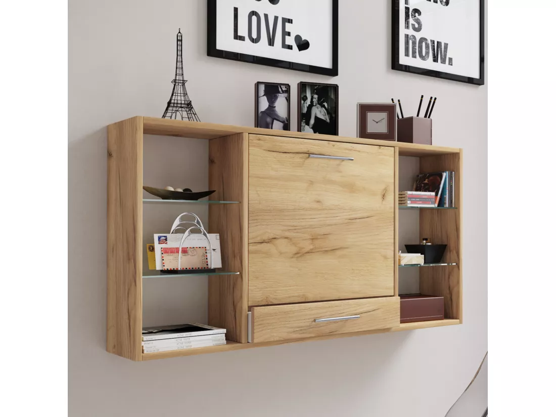 Bureau en bois Bureau mural Teala