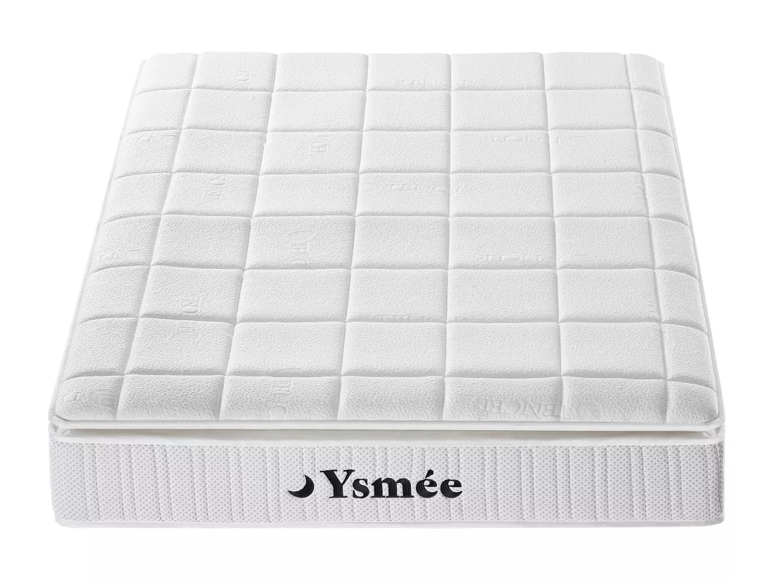 Matelas 140 x 190 cm hybride ressorts ensachés accueil nano ressorts + mémoire de forme ép.32cm - IPOH de YSMÉE