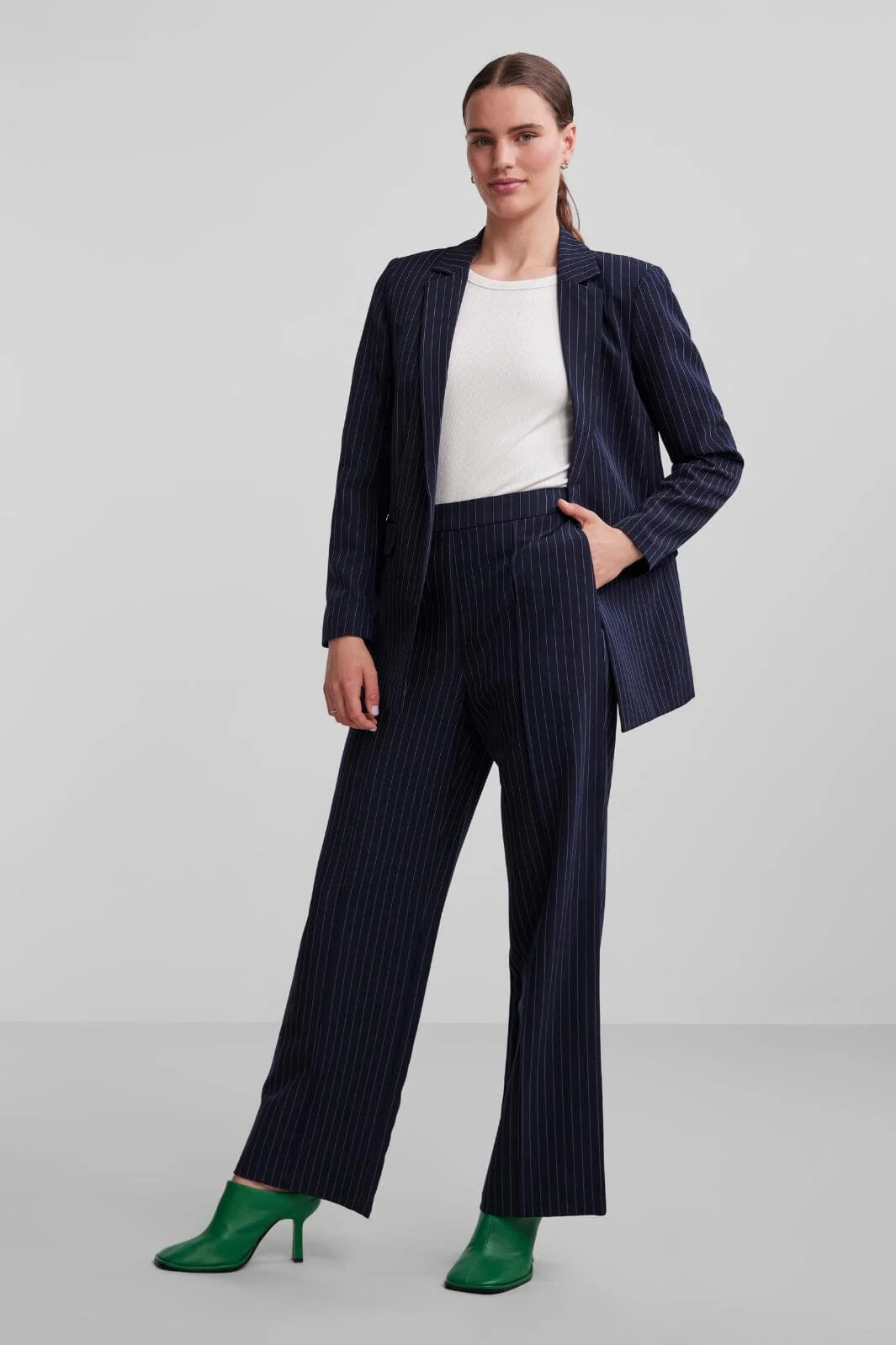 Pieces Pcbossy Ls Loose Striped Blazer Noos