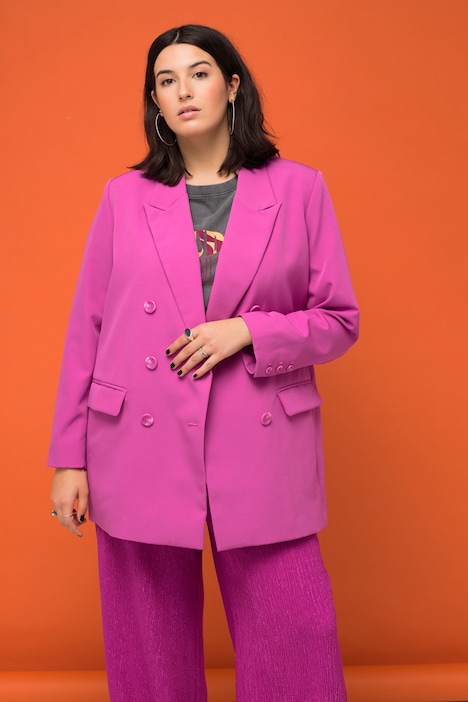Blazer, Straight Fit, doppelreihig, Revers, Langarm