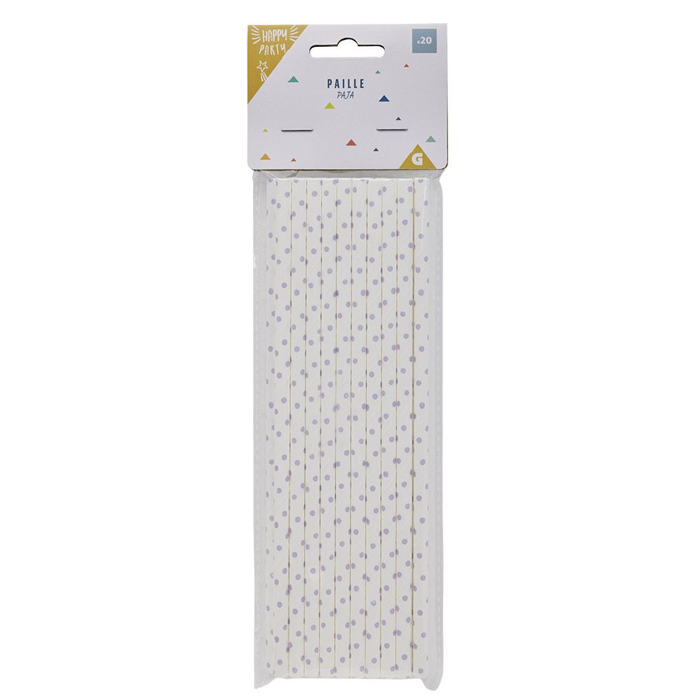 Paille en carton blanc x20