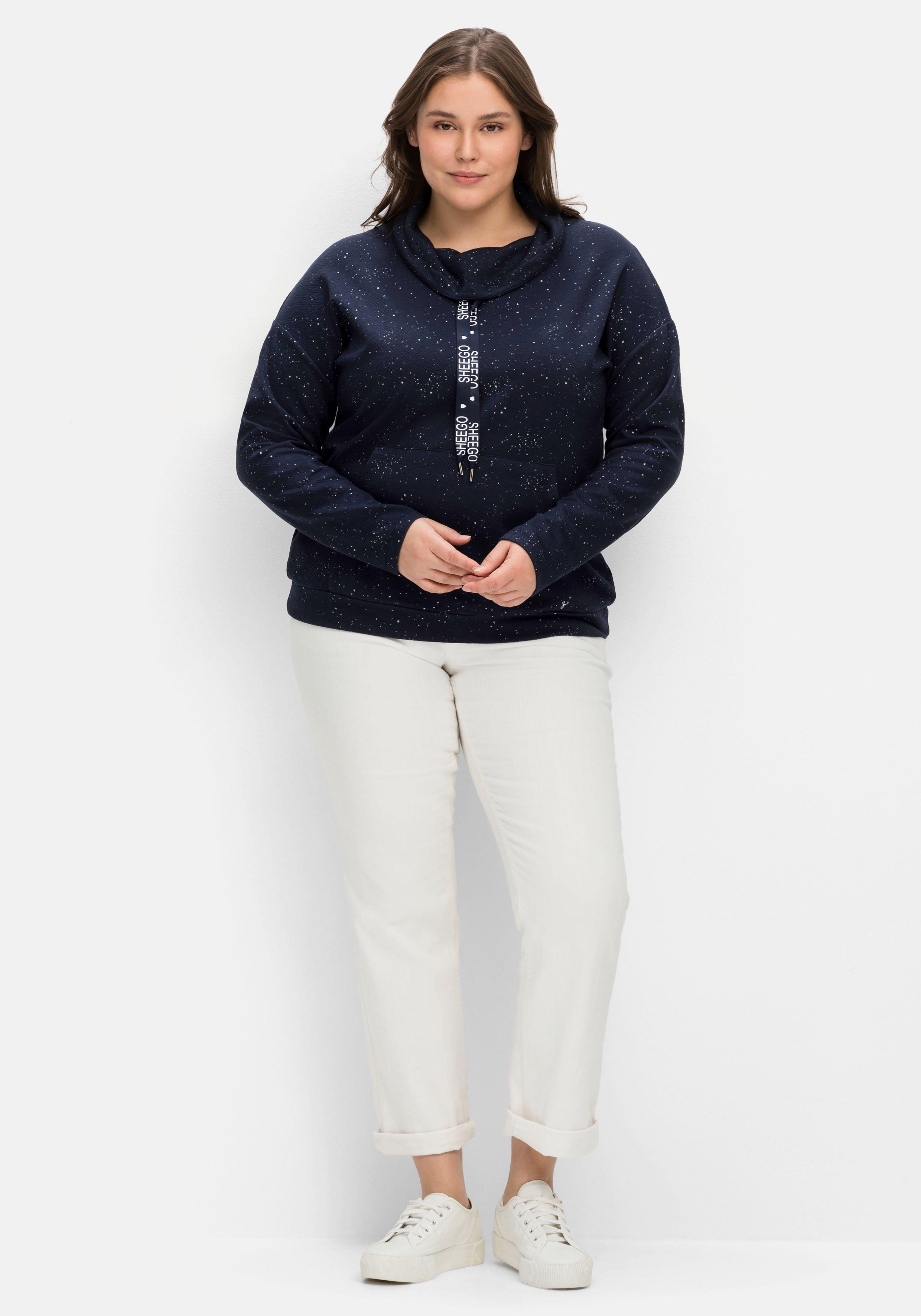 Sweatshirt mit Minimalprint, in Struktur-Qualität