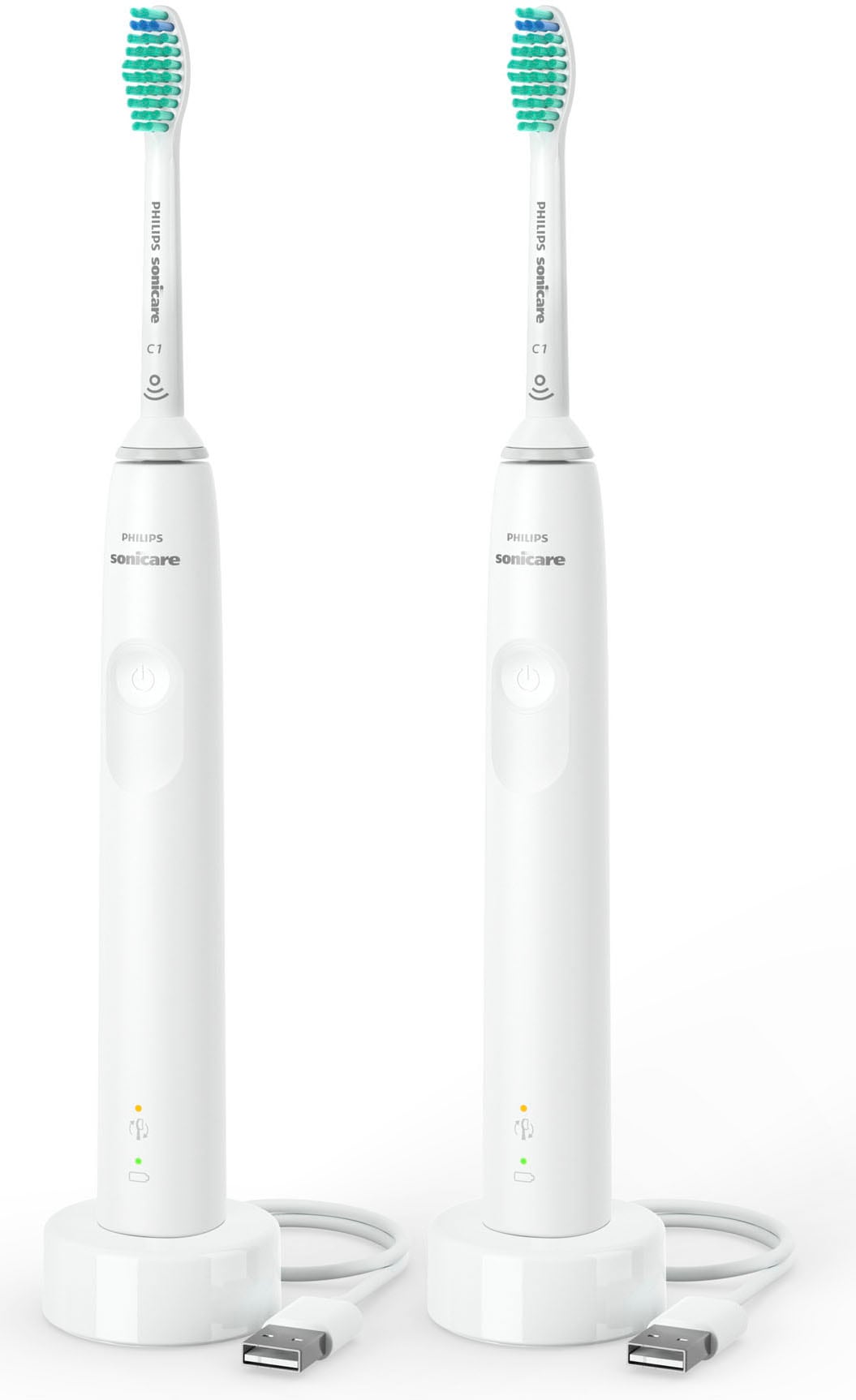 Philips Sonicare Elektrische Zahnbürste »Series 3100 HX3675/13« 2 Stk. Aufsteckbürsten Doppelpack, mit  4-Quadranten-Timer und 2-Minuten-Timer