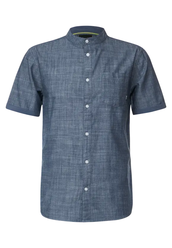 Kurzarmhemd mit Stehkragen - cambric blue