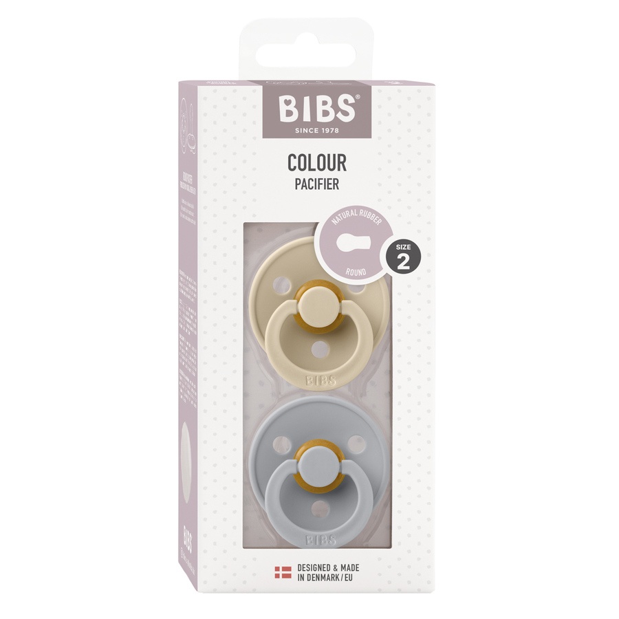 BIBS Pacifier Colour Latex Vanilla/Cloud Size 2 2pcs