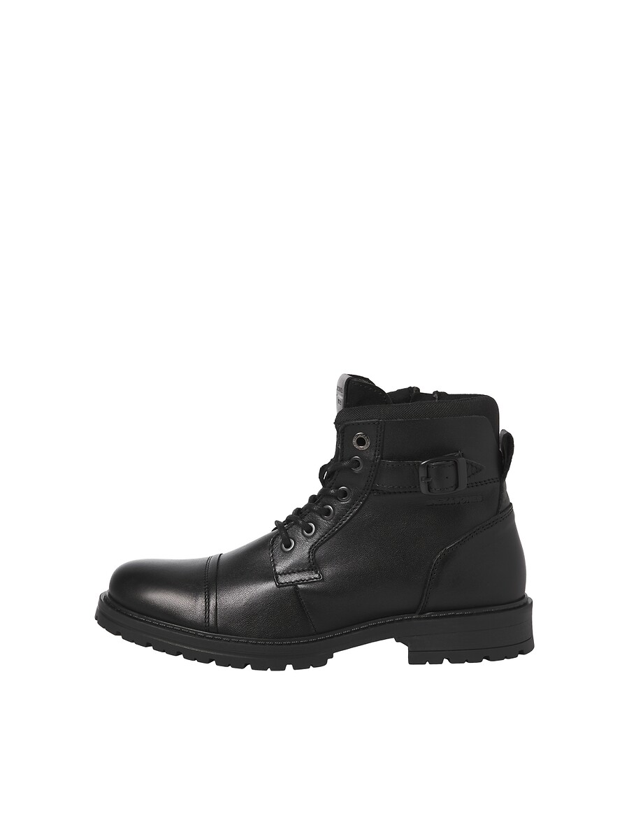 JACK & JONES<br>Botas de tornozelo Dexter em couro com cadarços