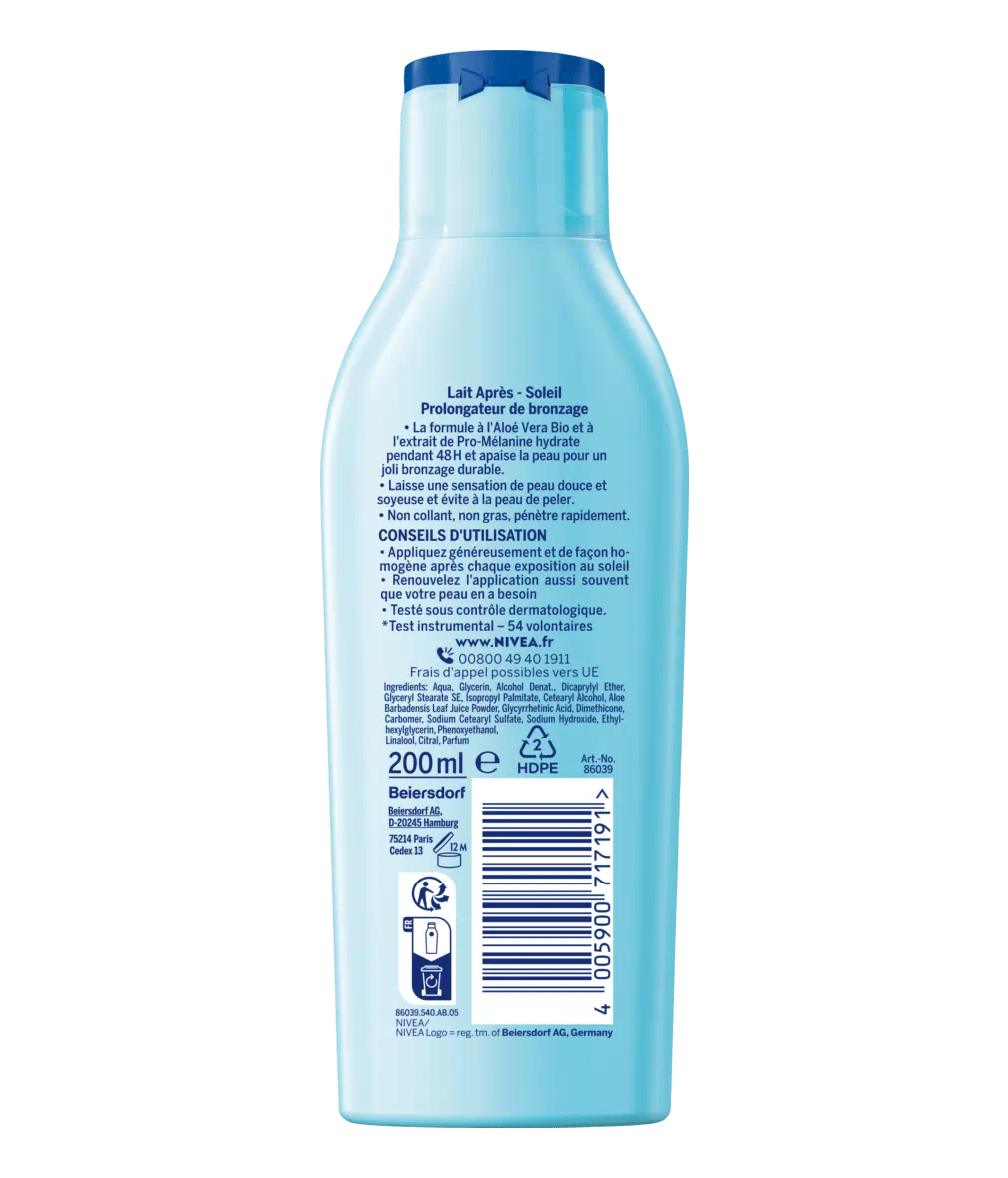 LAIT APRÈS-SOLEIL PROLONGATEUR DE BRONZAGE À L'ALOE VERA BIO