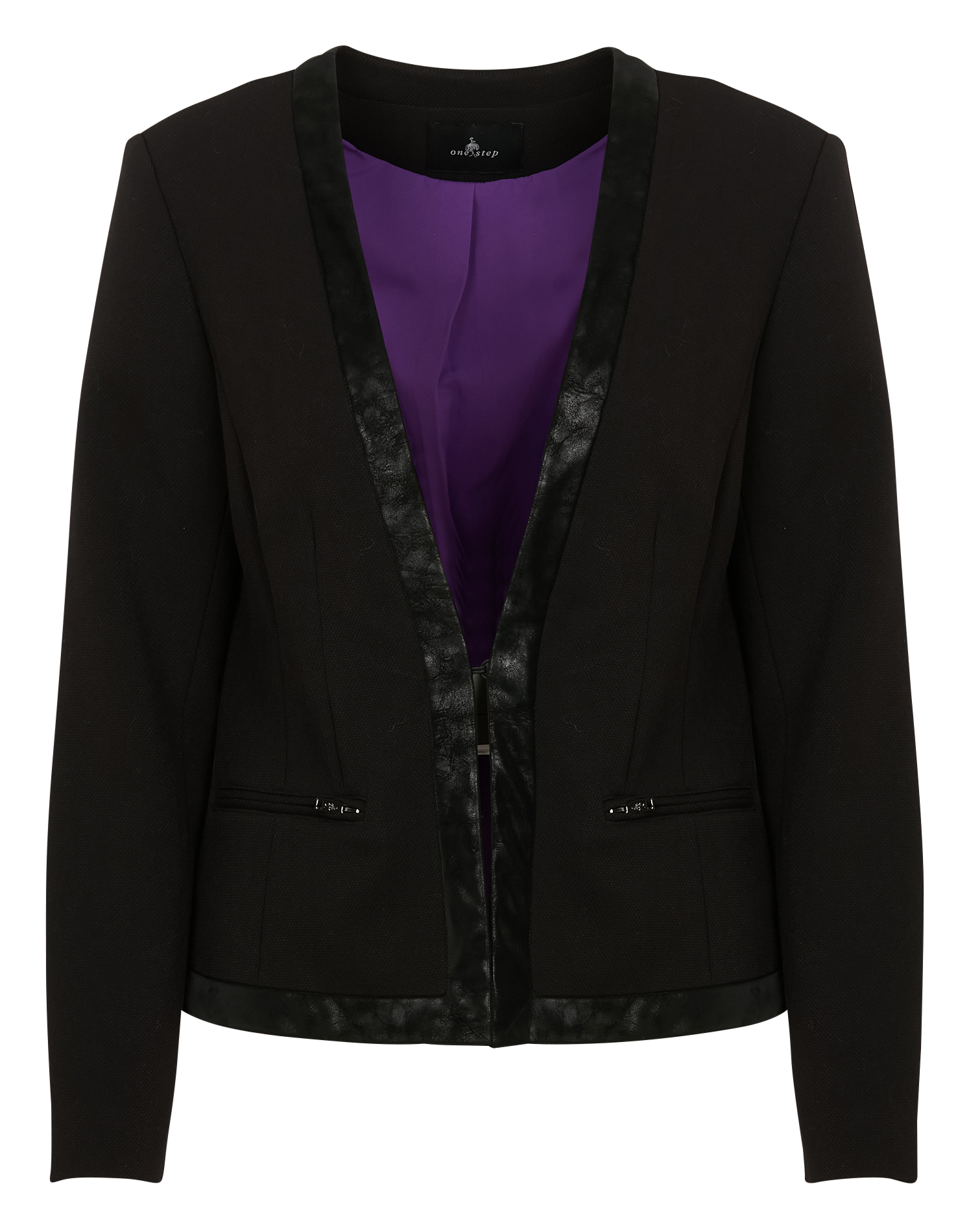 VADI - Veste de tailleur col V ajustée| Noir