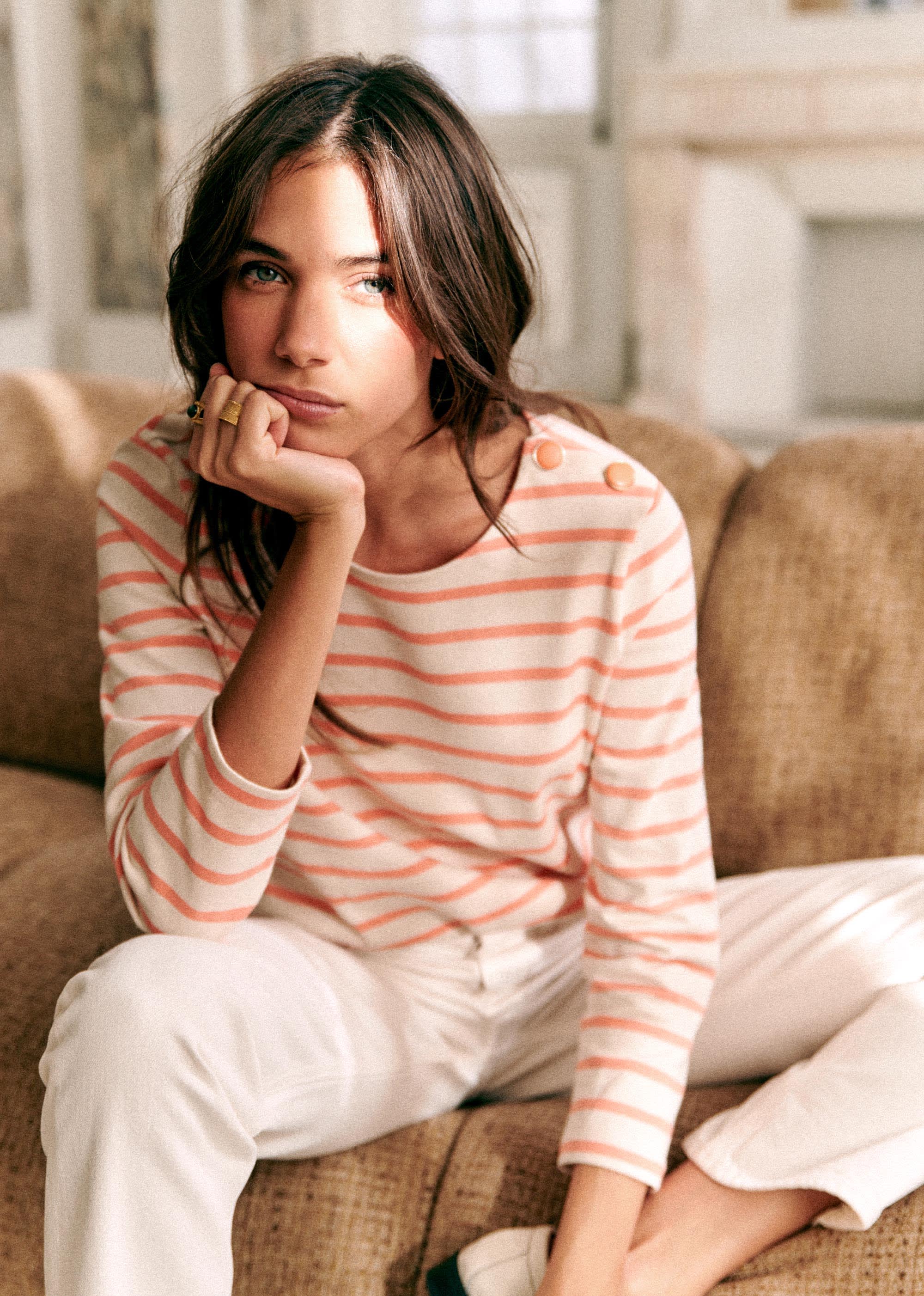 Marinière Colette - Ecru / Melon - E-SHOP/SWEATS & MARINIÈRES Marinières 5905762