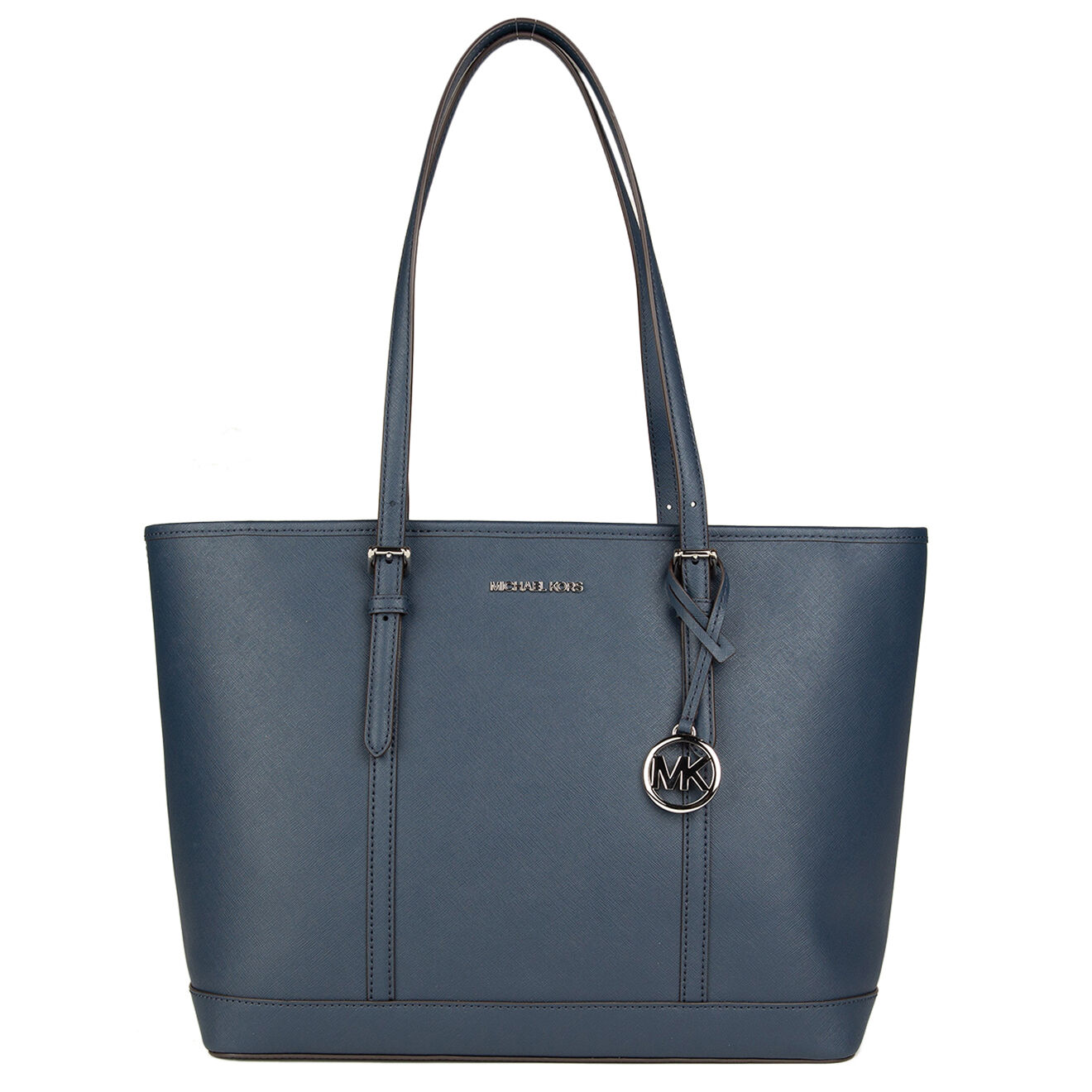Michael Kors Cabas en Cuir Jet Set Travel bleu marine - 36x29x25 cm