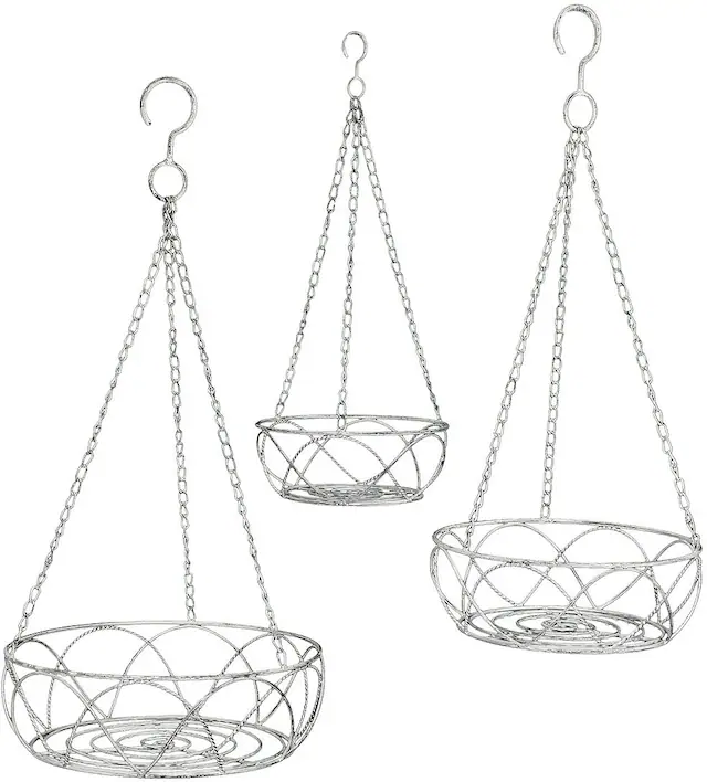 Ambiente Haus Hängekorb »Eisen Hängerregal 3er Set in Weiss/Braun«