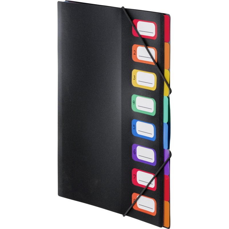 Trieur plastique Viquel Rainbow Class à soufflet 8 divisions noir