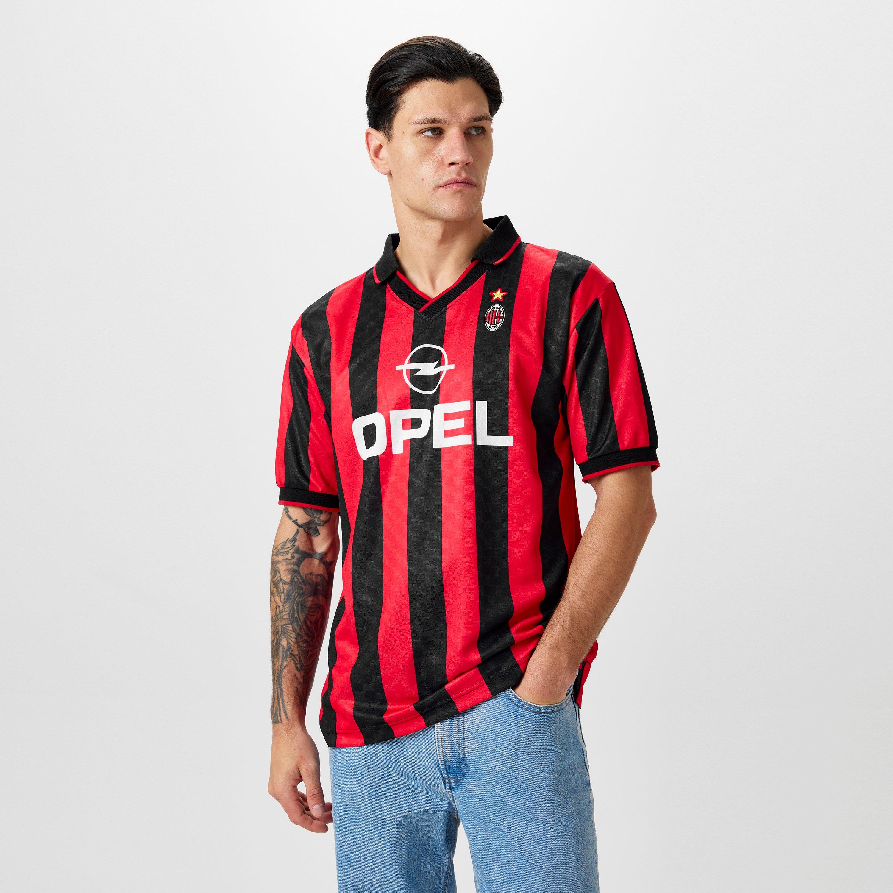 Score Draw ScoreDraw AC Milan 1996 Retro Home Football Shirt Adults