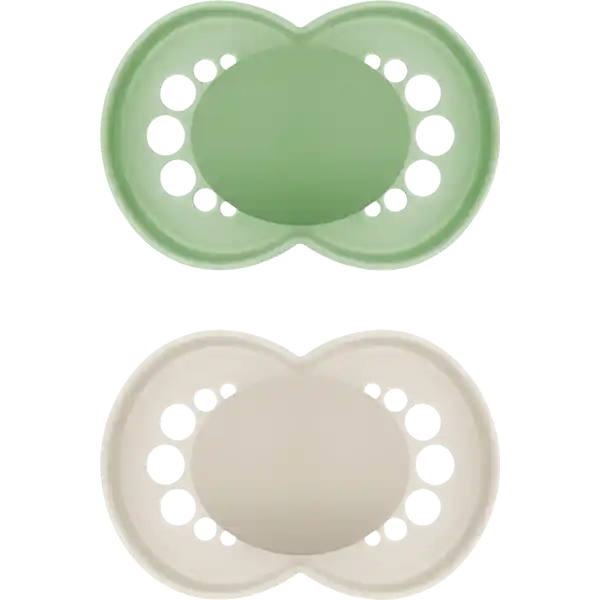 Schnuller Original Silikon, 16+ Mon., grün / beige