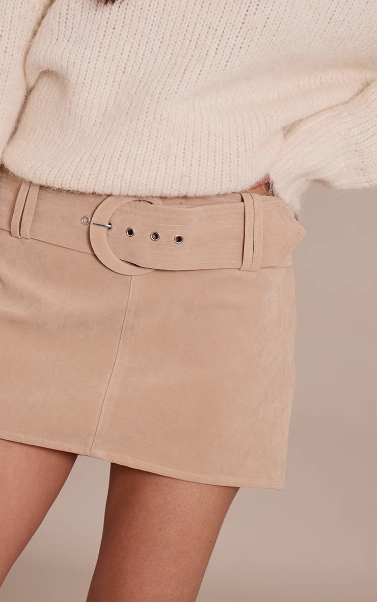Sable Mini-jupe En Synthétique Avec Ceinture