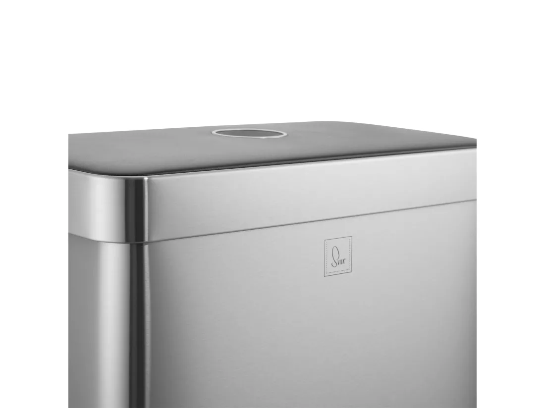 SVITA LT2X30 Poubelle 60l Poubelle à pédale 2 compartiments avec couvercle Argent
