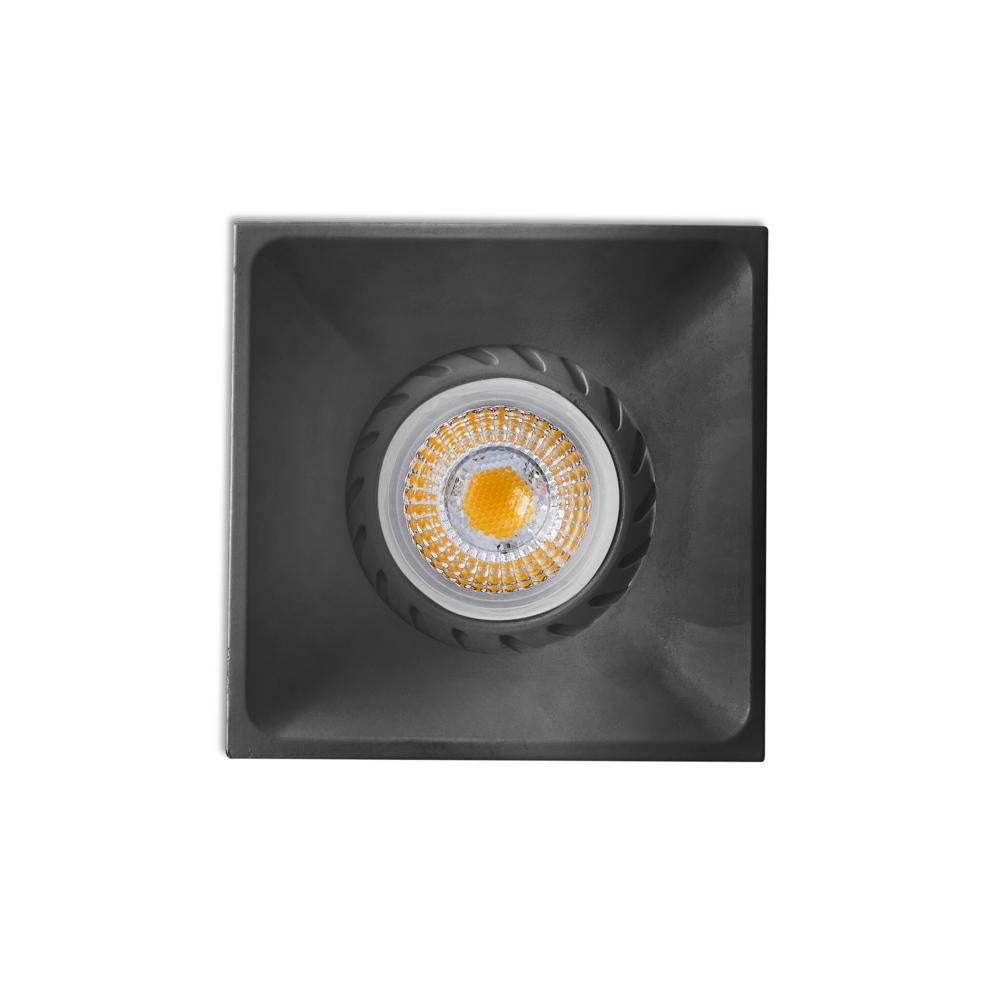 Inbouw neonspot in matzwart, GU10, vierkant
