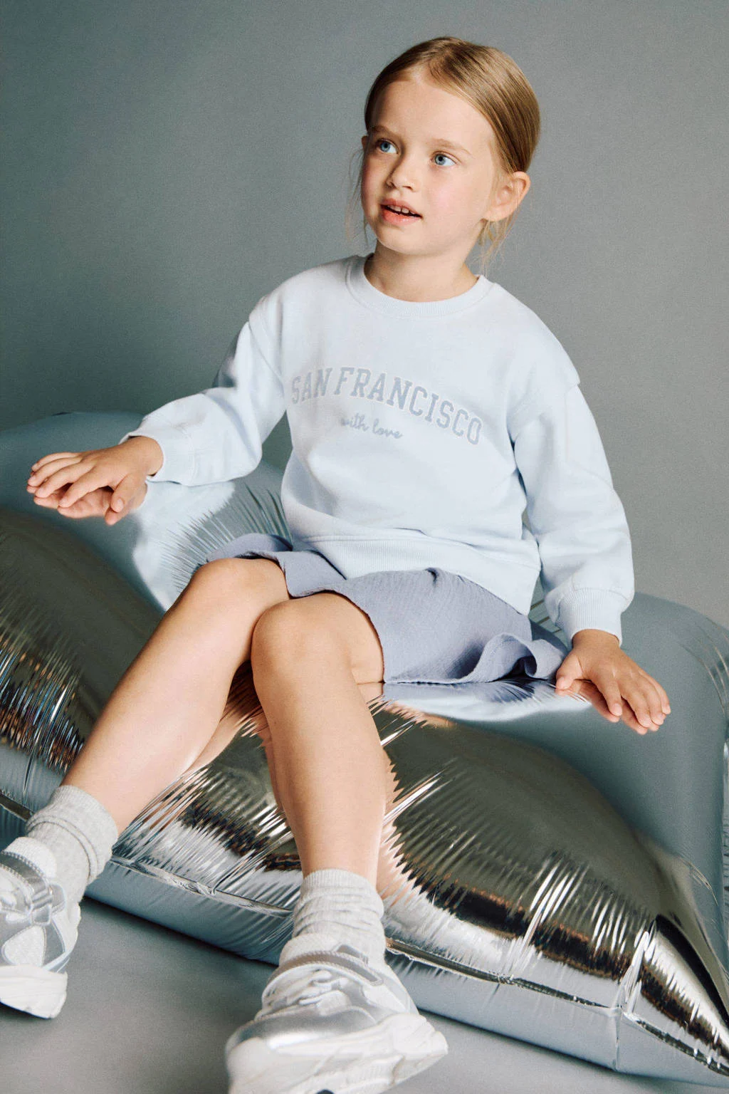 Mango Kids sweatjurk lichtblauw